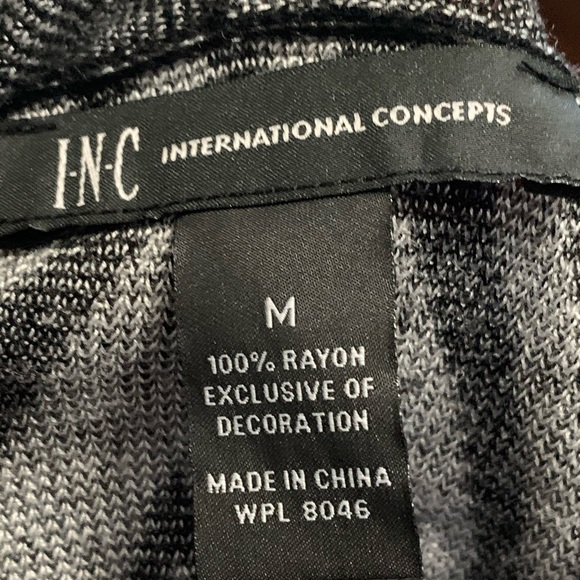 INC OPEN FRONT CARDIGAN BLACK/WHITE DESIGN M - Picture 7 of 7